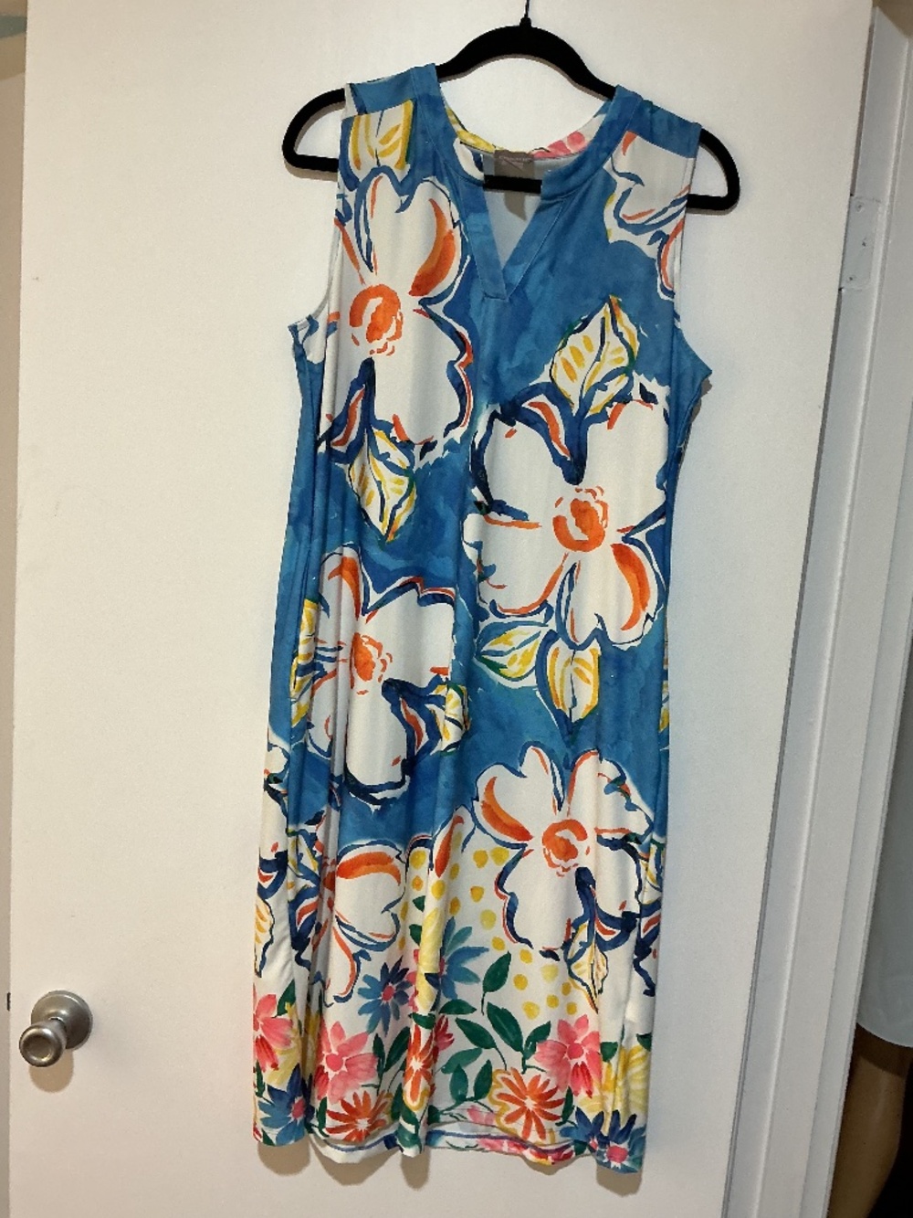 Chico’s Floral Sleeveless Maxi Dress Size 1